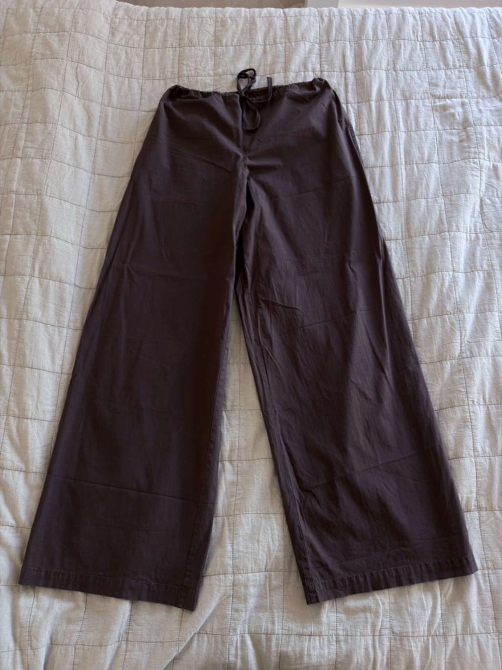 SKIMS Cotton Poplin Straight Leg Pant - Washed Dark Sepia - S